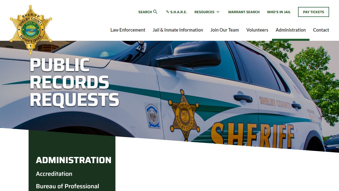 Public Records Requests | Shelby County Sheriff's Office